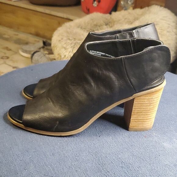 Womens Black MOSSIMO High Heel Open Toe Bootie mules - Picture 5 of 8